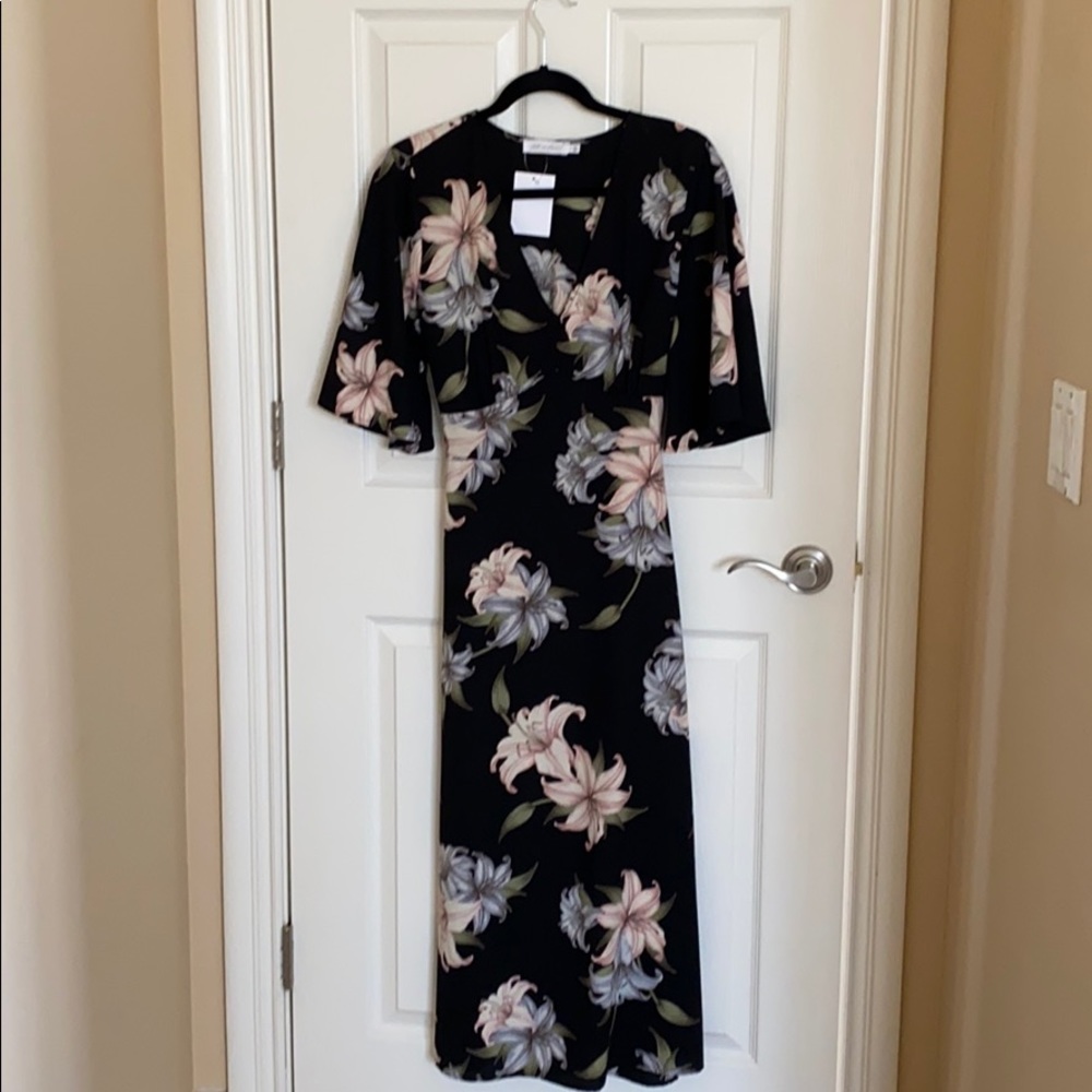 All in Favor Black Floral Dress